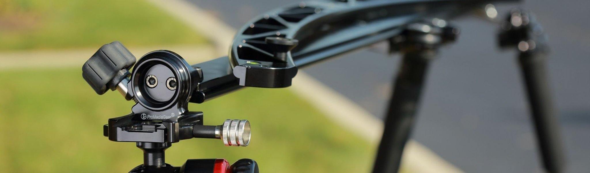 ProMediaGear DUO dual track slider on a Carbon Fiber Tripod 