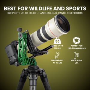 GKJG Katana Pro Telephoto Lens Gimbal Head Green Kevin Dooley Safari Edition